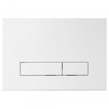 Buton de scurgere Nomi 097-HD pentru instalații, din plastic, alb lucios, cu două moduri 3 și 6 litri, 220x150x13 mm