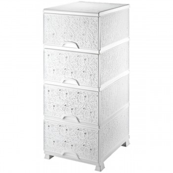 Комод для хранения вещей Elif Plastic 4 ящика, 90 х 45,5 х 37,5 см, пластиковый (Арт. 293)