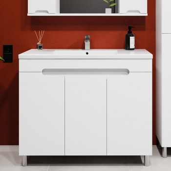 Dulap sub lavoar Bayro Etna Duo 994x820 mm, pe podea, alb mat