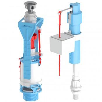 Mecanism pentru rezervor WC NIKIPLAST - M Ltd alimentare inferioară 1/2", buton crom, 1 regim NP3135
