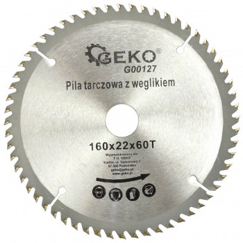 Диск пильный по дереву GEKO G00127 160х22 мм, 60 зубьев TCT