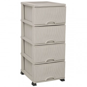 Комод пластиковый Elif Plastic N293 с 4 ящиками для хранения вещей, 375x455x900 мм