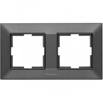 Рамка для розетки Panasonic Arkedia Slim WNTF0802-2DG двухместная, антрацит