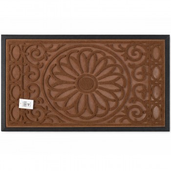 Коврик придверный YP Group 45x75 см, коричневый, грязезащитный, резиновая основа AT3469-3-1