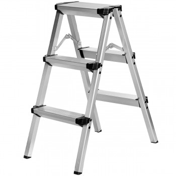 Стремянка алюминиевая двухсторонняя 3+3 ступени UPDH03