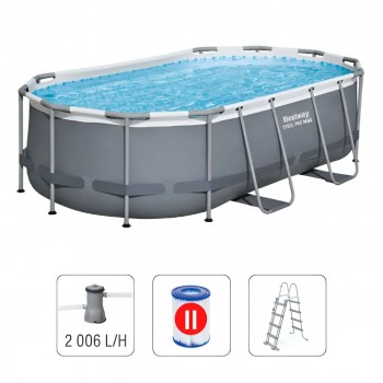 Бассейн каркасный Bestway Power Steel Oval 427х250х100 см, 7250 л, стальной каркас