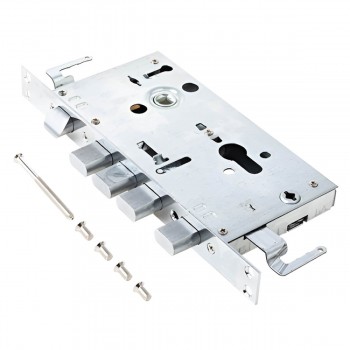 Замок врезной цилиндровый Vanger T-1-09-CR, хром, 3 ригеля, бэксет 60 мм, под евроцилиндр, для входной металлической двери