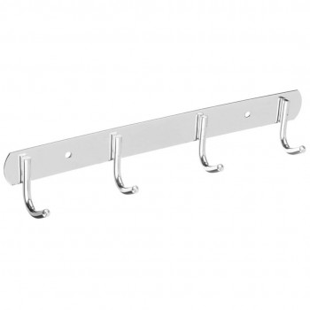 Cuier pentru baie 4 cârlige din metal crom 7704