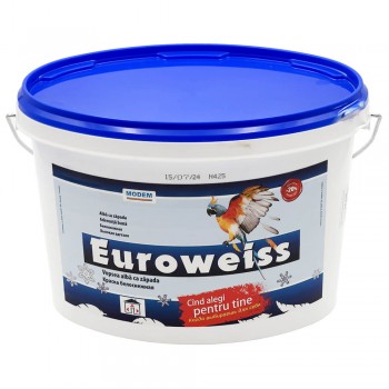 Краска водоэмульсионная белоснежно белая Modem Euroweiss 7 кг