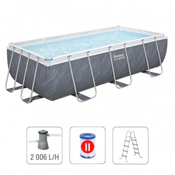 Бассейн каркасный Bestway Power Steel 404х201х100 см, 6478 л, фильтр-насос + лестница