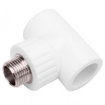 Тройник комбинированный PPR Sereneplast 25 х 1/2" мм наружная резьба белый 0311173