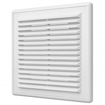 Grilă de ventilație MISTRAL 150x150 mm, din plastic ABS, albă, cu plasă împotriva țânțarilor 1515R