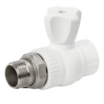 Robinet cu bilă PPR 20 mm, alb, combinat, filet exterior 1/2", pentru apă