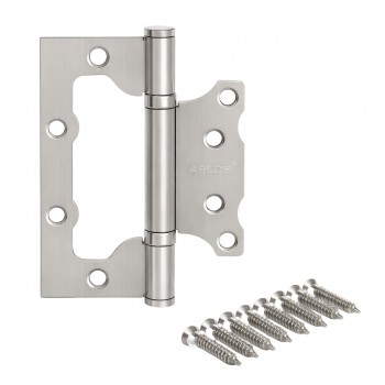 Balama pentru ușă aplicată tip fluture APECS 100x75x2,5 mm, nichel mat, cu rulmenți, fără frezare, universală