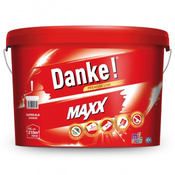 Vopsea emulsie lavabilă Danke Maxx White, pentru lucrări interioare, alb, mat, 2.5 l