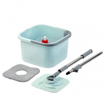 Set de curățenie Zambak Plastik ZP-275, mop rotativ 360°, găleată cu stoarcere 17 L, microfibră