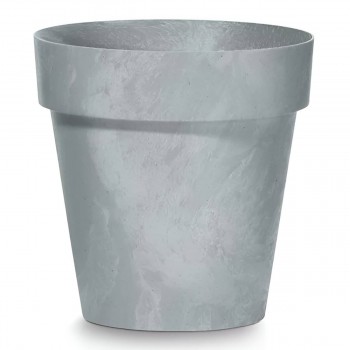 Ghiveci pentru flori Prosperplast Cube Beton Effect DCUB140E-425U, 140x124 mm, volum 1,2 l, culoare gri închis