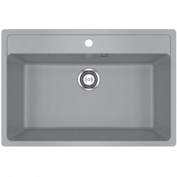 Мойка кухонная Ulgran U-600-309, врезная, 760х510х220 мм, искусственный мрамор, 1 чаша, тёмно-серая