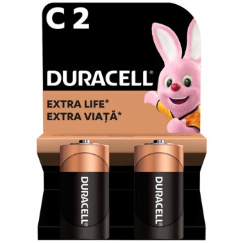 Батарейки щелочные Duracell Basic C (LR14/R14) MN1400, 1.5 В, 2 штуки
