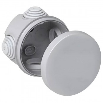 Коробка распределительная NEOMAX 80х45 мм, IP55, круглая, серая, NX1043