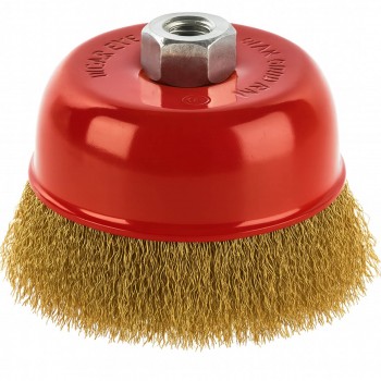 Perie cupă din sârmă ondulată HAMMER 75 mm, M14, pentru polizor unghiular 02400-900075