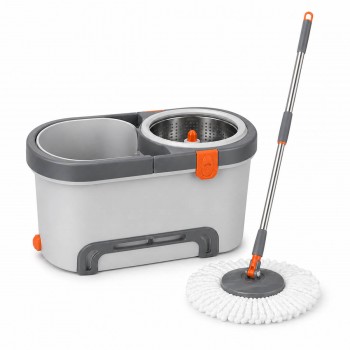 Set de curățenie cu mop, găleată cu storcător și rezervă din microfibră JA4090
