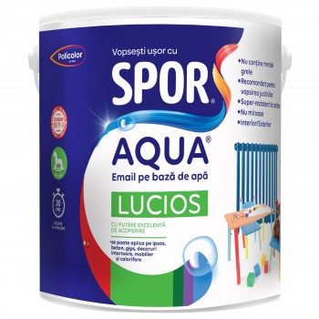 Эмаль на водной основе SPOR AQUA LUCIOS 0,6 л, чёрная, глянцевая, без запаха