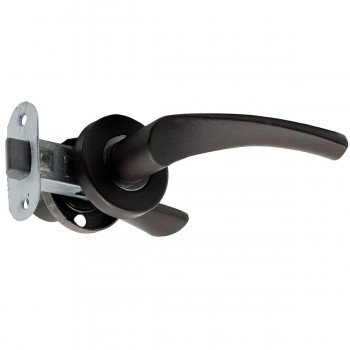 Ручка-защёлка АРИКО 114-5, графитовый, межкомнатная 35-45 мм, алюминий, d.50 мм, квадрат 8 мм