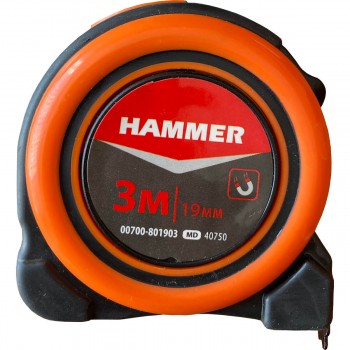 Рулетка с магнитом и фиксатором Hammer 3 м х 19 мм