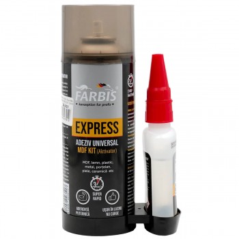 Adeziv universal bicomponent pentru MDF, lemn și plastic MDF KIT Farbis 100 g + activator 400 ml