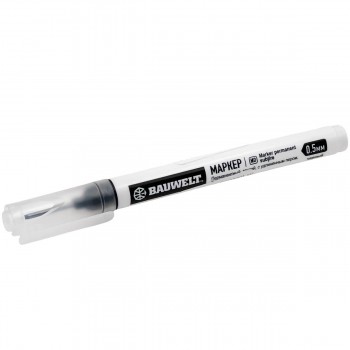 Маркер перманентный, тонкий, с удлиненным пером, быстросохнущий BAUWELT 0.5 мм, черный