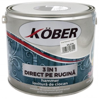 Краска антикоррозийная KOBER Hammer 3в1, чёрная, 2.5 л