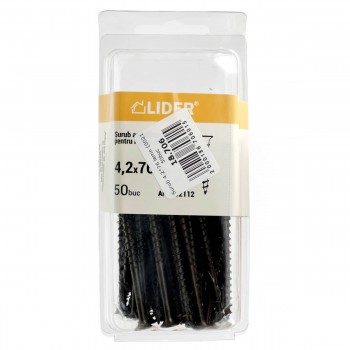 Șurub pentru lemn și gips-carton Lider 4.2x76 mm 50 bucăți (Art. 002112)