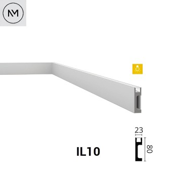 Plintă pentru podea NOËL & MARQUET, WALLSTYL, IL10 alb 80 x 23 x 2000 mm