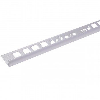 Profil din aluminiu pentru gresie Z12 Dekora 12 mm, colț extern, Silver Matt, 2.5 m