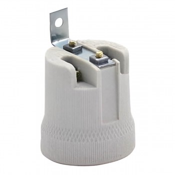 Патрон для лампы керамический с уголком Horoz Electric HL592, E27, 4 А, IP20