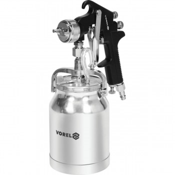 Pistol de vopsit pneumatic VOREL HVLP, duză 1,8 mm, rezervor inferior 1 l, 3-4 bar 80903