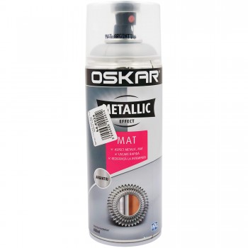 Краска аэрозольная OSKAR METALLIC EFECT матовая, серебряная 400 мл