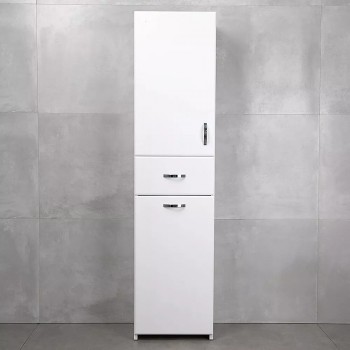Dulap penal BAYRO Bris 416x1700 mm, cu coș, de podea, alb