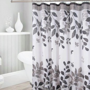 Штора для ванной Hydro-S Grey Nature 180х180 см, ЭВА, бело-серо-чёрная, с 12 кольцами