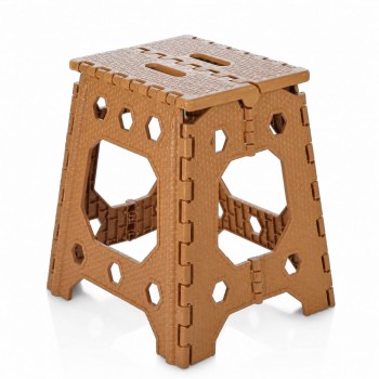 Taburet pliabil din plastic cu imitație ratan 36x23x27 cm