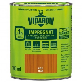 Пропитка для дерева Vidaron R02, тик, защитно-декоративная, матовая, 0,7 л