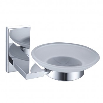 Săpunieră pentru baie cu suport Aquaplus 53885 sticlă crom