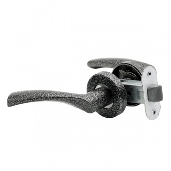 Ручка-защёлка АРИКО 114-5, серебристый, межкомнатная 35-45 мм, алюминий, d.50 мм, квадрат 8 мм