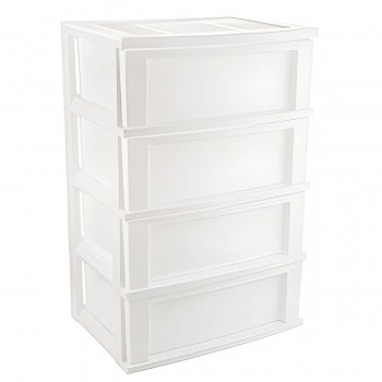 Комод пластиковый Berossi Bongo 4 ящика, 54х38х82 см, снежно-белый (арт. АС20901000)