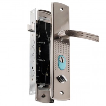 Broască îngropată stânga cu mâner pe șild pentru ușă metalică HIDOOR B004/ZKNRL