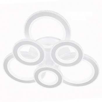 Lustră LED pentru tavan, 6 inele, albă 7837/3+3