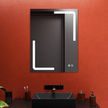 Зеркало для ванной комнаты Bayro Edge 600х800 мм с подсветкой LED Touch, и подогревом