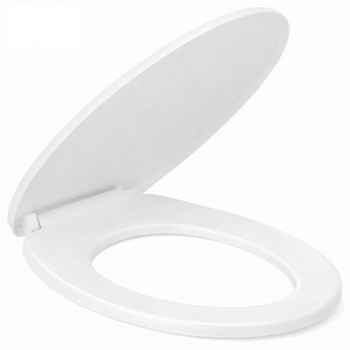 Capac WC BANIO Home 44x36,8x5,6 cm, din polipropilenă, alb, oval, fără microlift