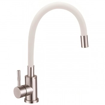 smesitel-dlja-kukhni-zerix-sus-011-white-belyjj-s-gibkim-silikonovym-izlivom-nerzhavejushhaja-stal-sus-304-odnorychazhnyjj